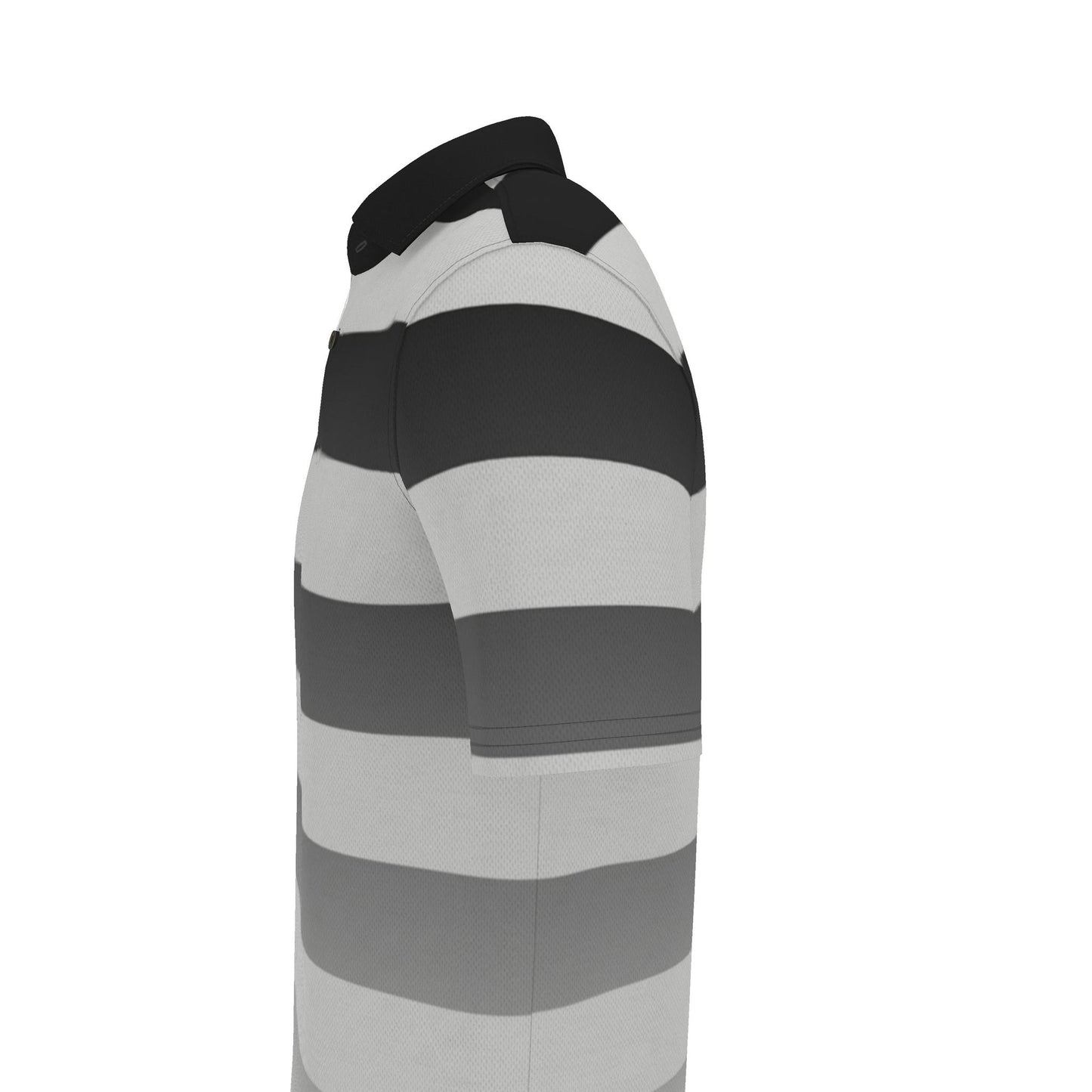 Polo Shirt in Ombre Stripe Carbon Gray