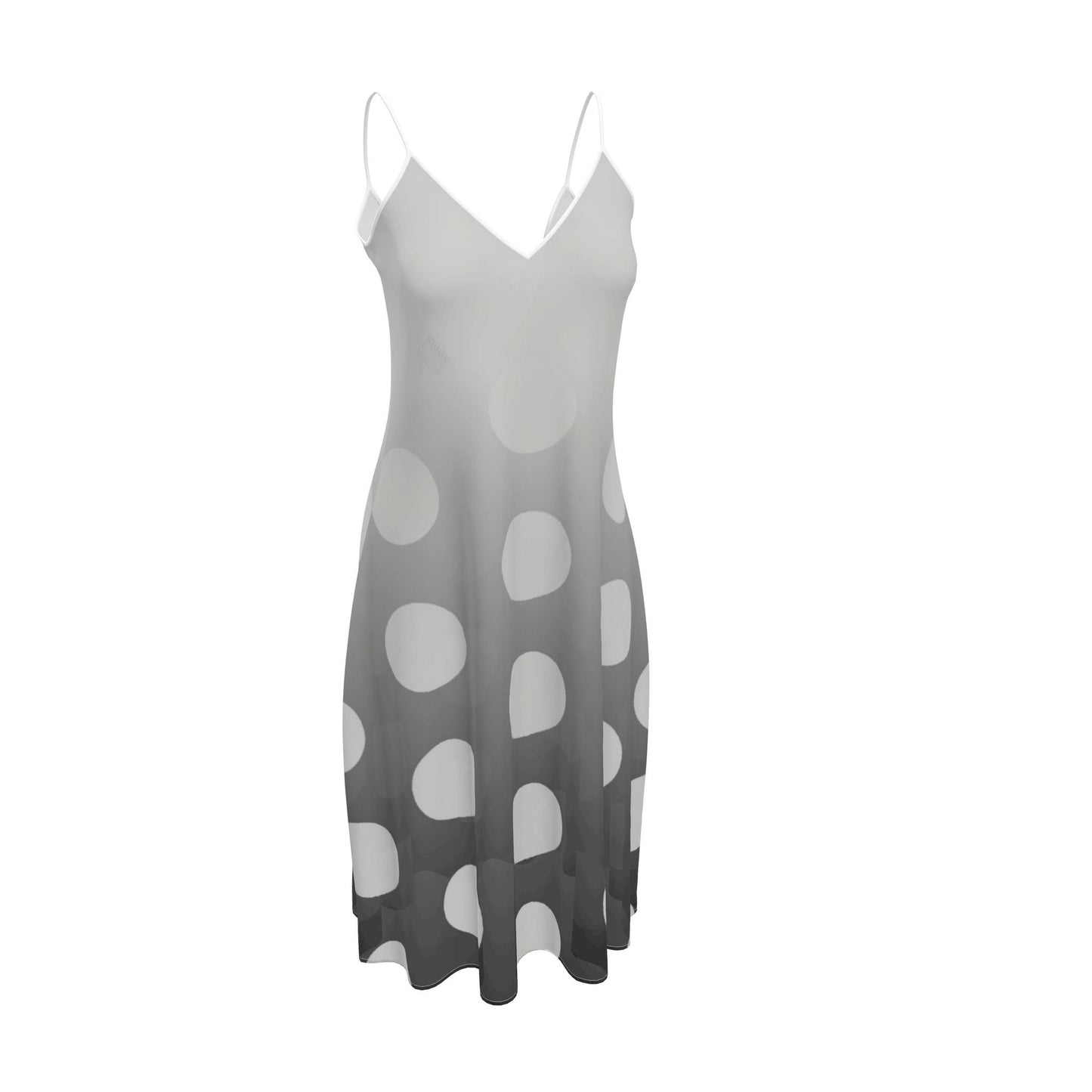 Sleeveless Midi Dress in Ombre Polka Carbon Gray