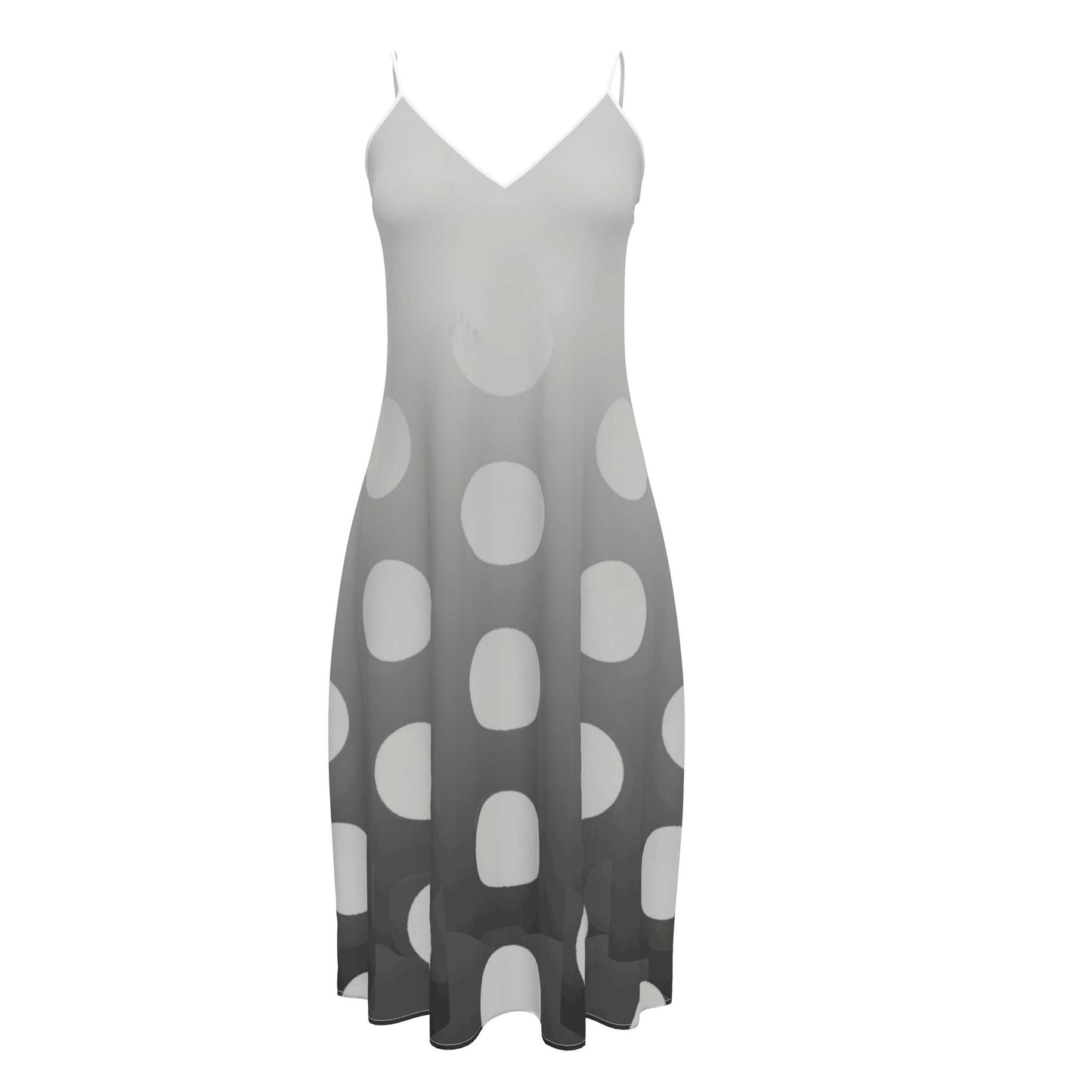 Sleeveless Midi Dress in Ombre Polka Carbon Gray