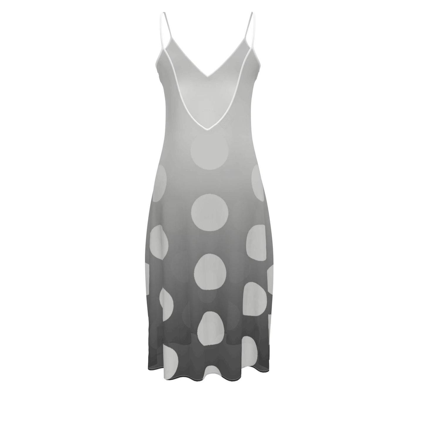 Sleeveless Midi Dress in Ombre Polka Carbon Gray