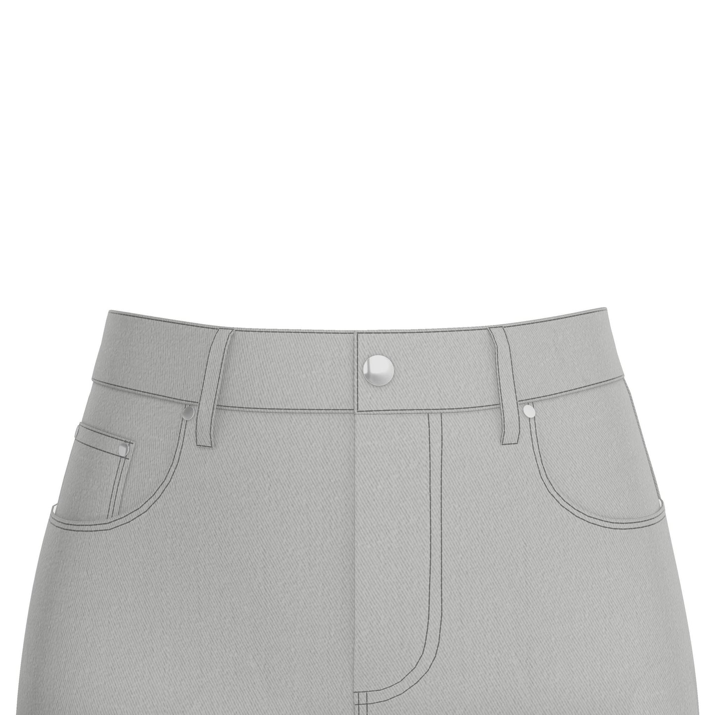 Denim Midi Skirt in Ombre Polka Carbon Gray