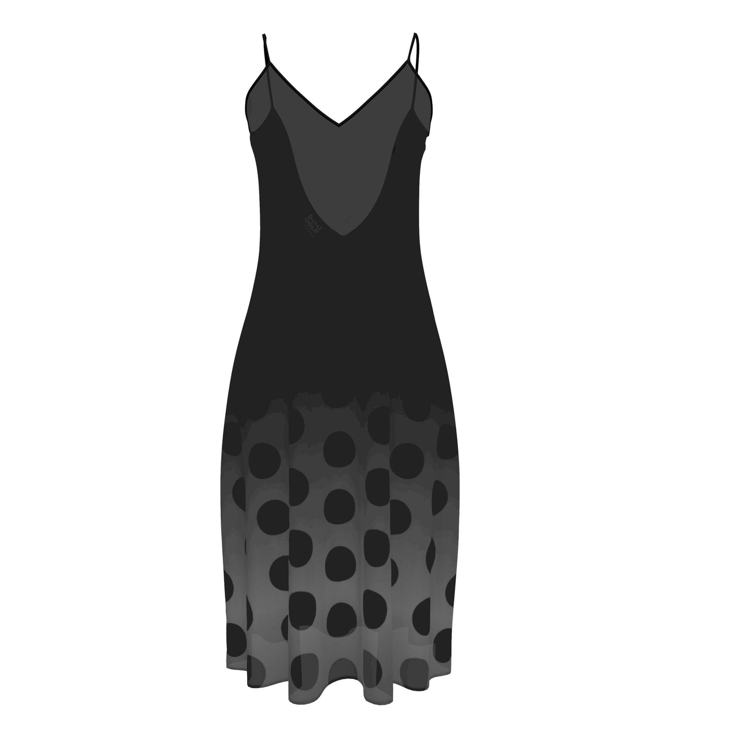 Sleeveless Midi Dress in Ombre Polka Carbon Gray 2