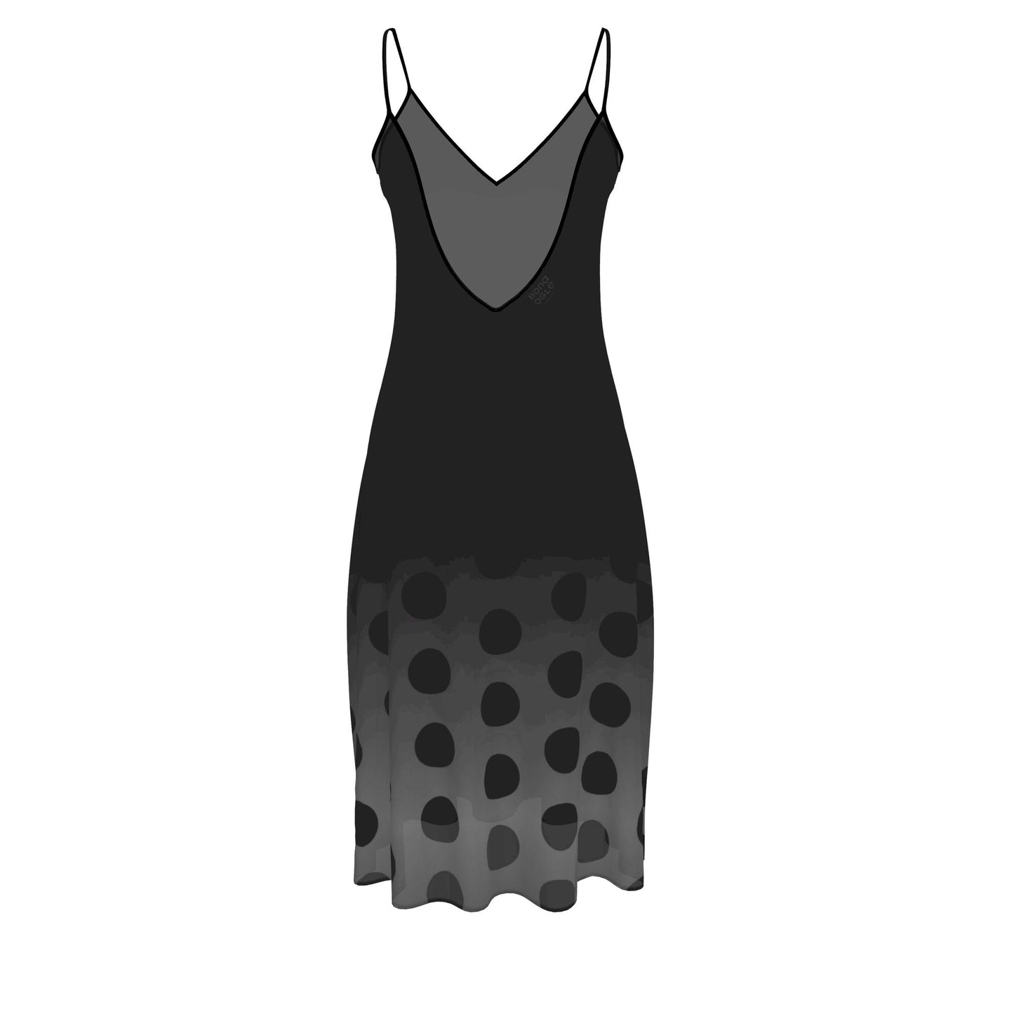 Sleeveless Midi Dress in Ombre Polka Carbon Gray 2