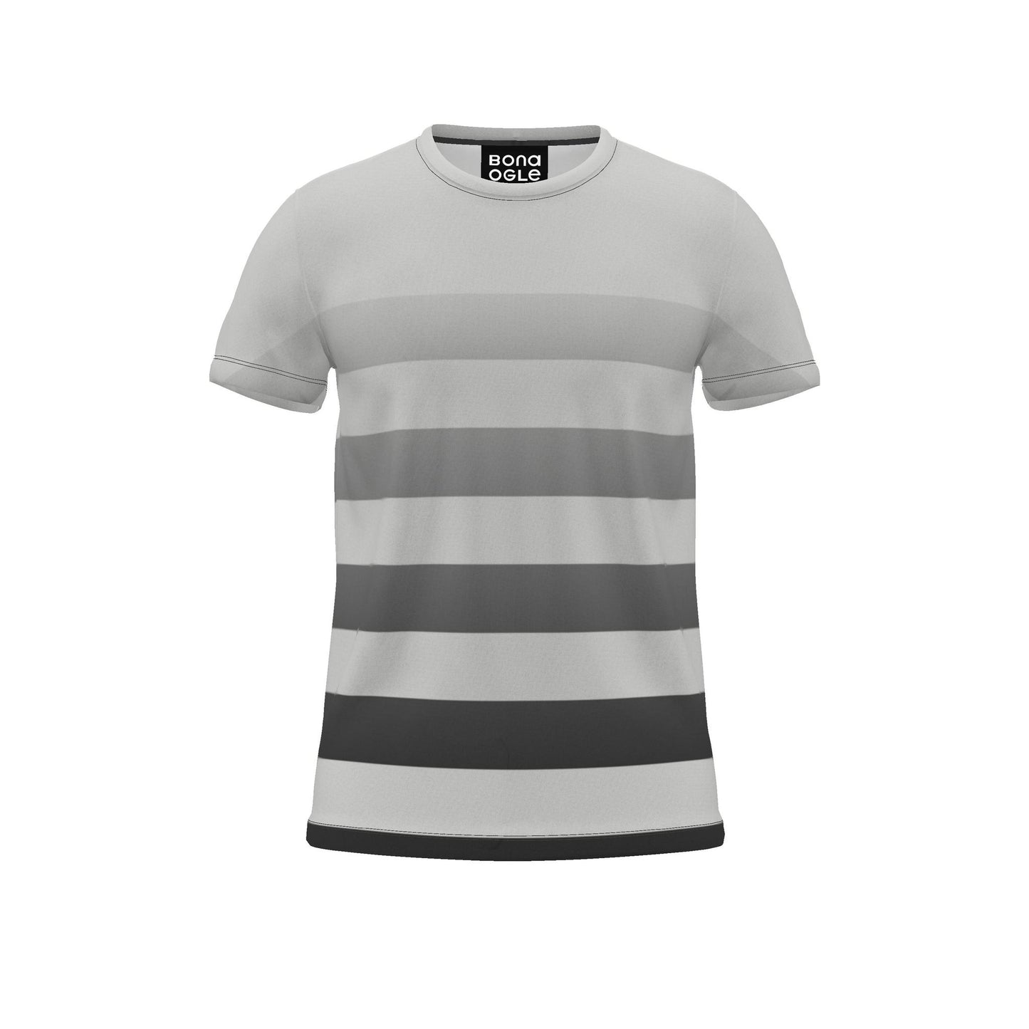 All Over Print T Shirt in Ombre Stripe Carbon Gray