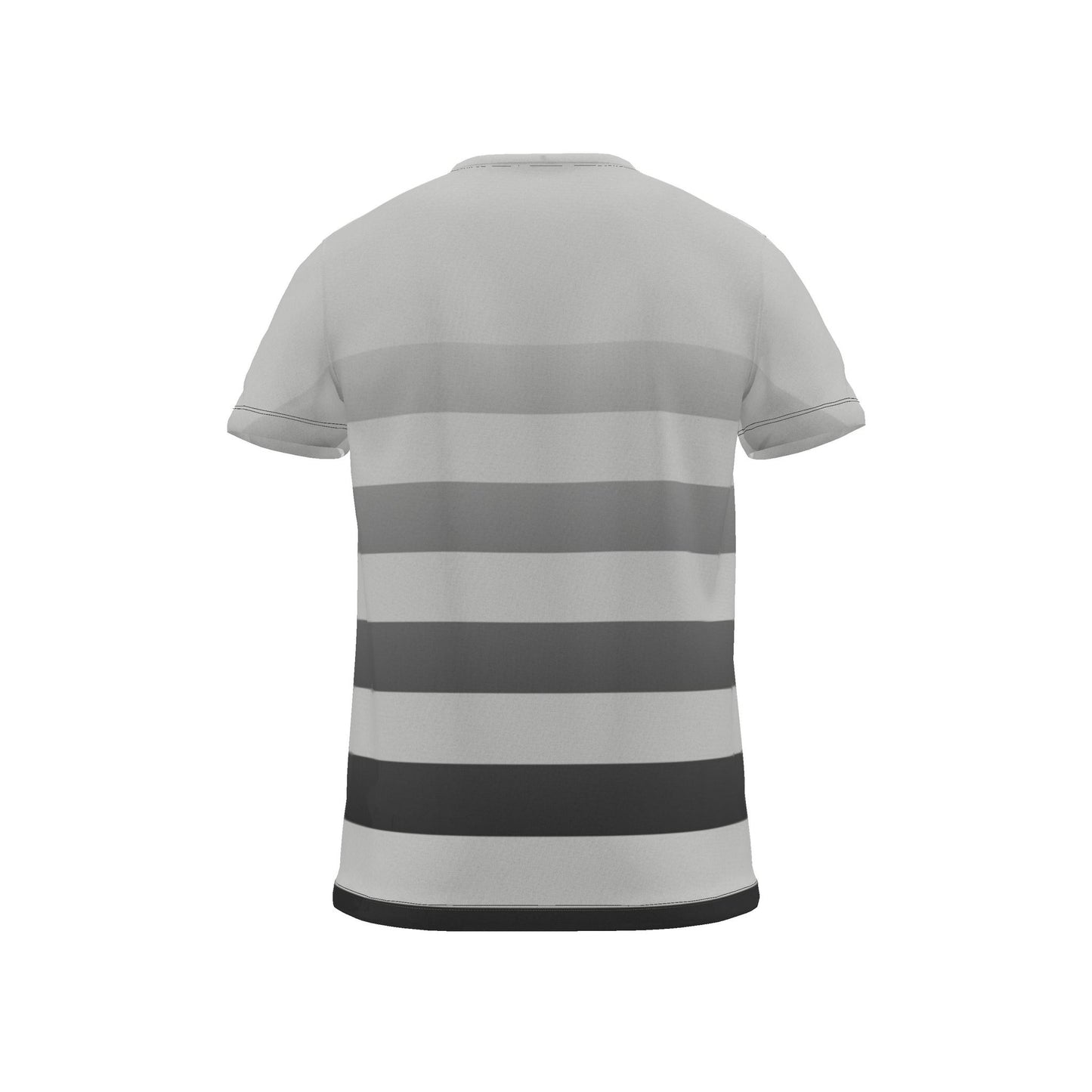 All Over Print T Shirt in Ombre Stripe Carbon Gray