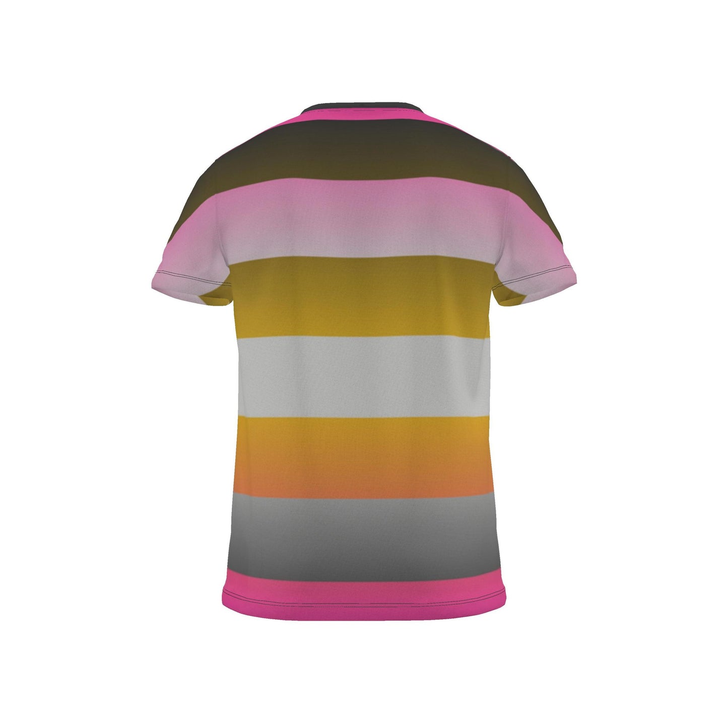 All Over Print T Shirt in Ombre Stripe Golden Dawn