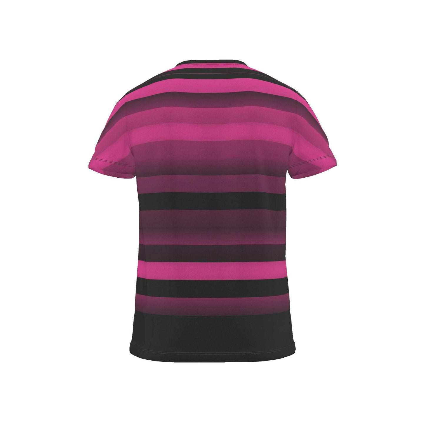 All Over Print T Shirt in Ombre Stripes Carbon Fuchsia
