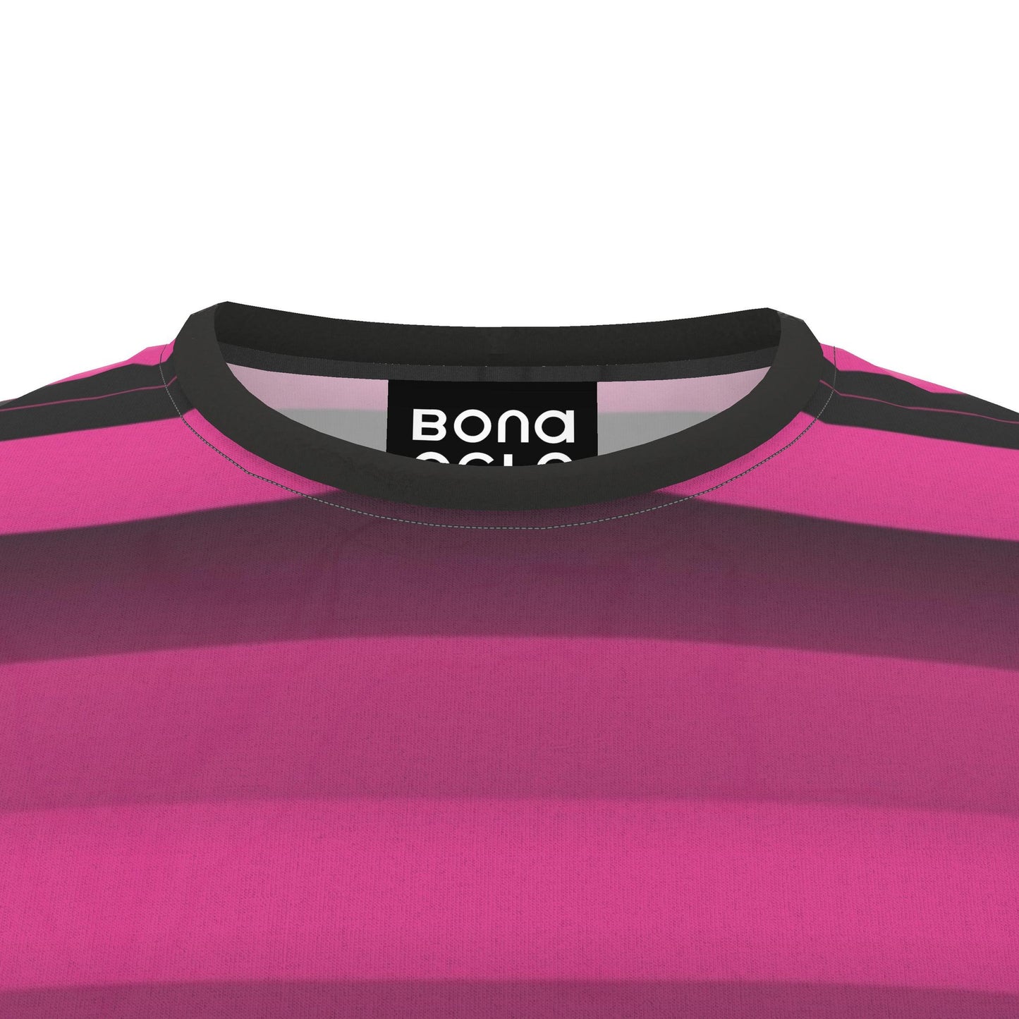 All Over Print T Shirt in Ombre Stripes Carbon Fuchsia
