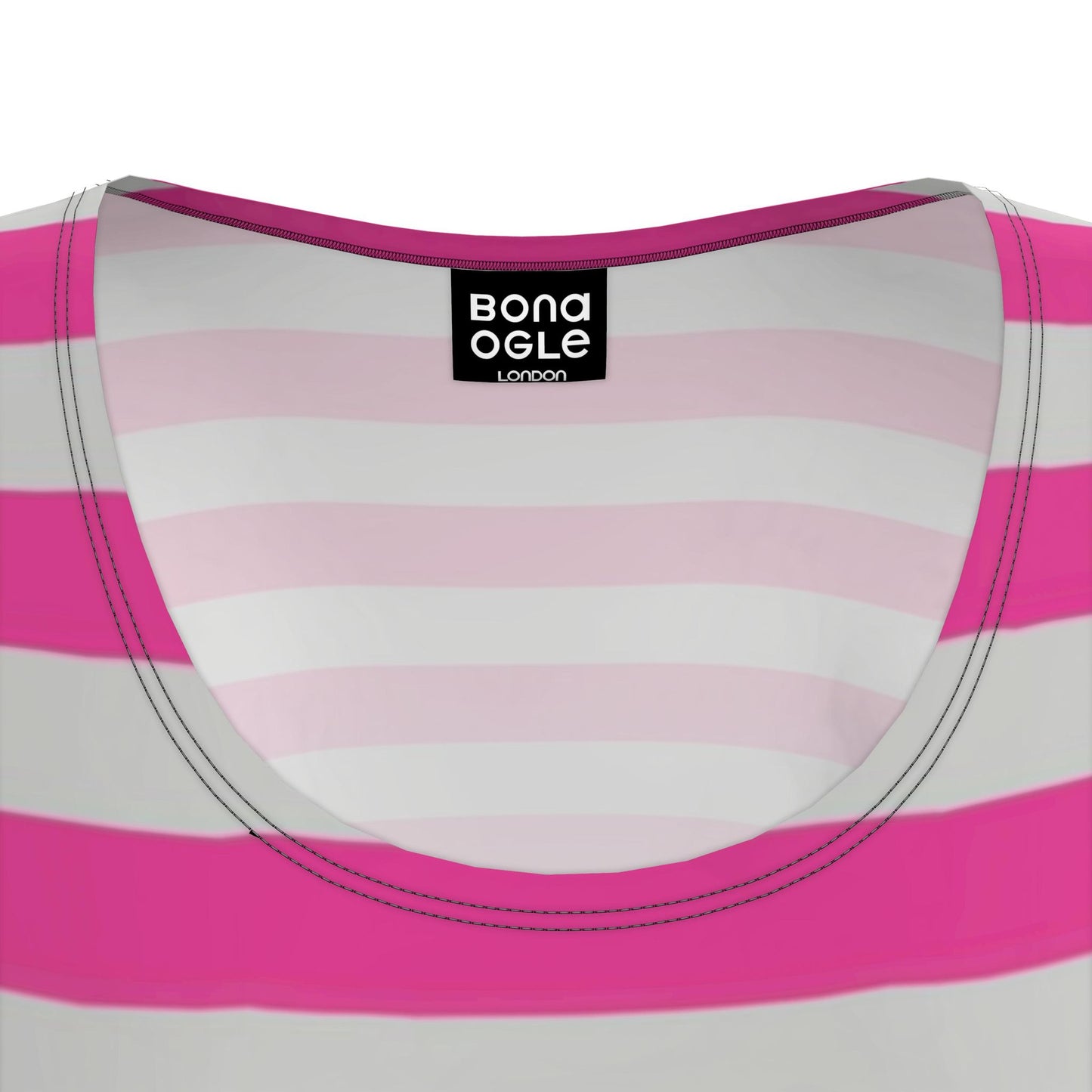 Tunic T Shirt Dress in Ombre Stripe Fuchsia Carbon Gray