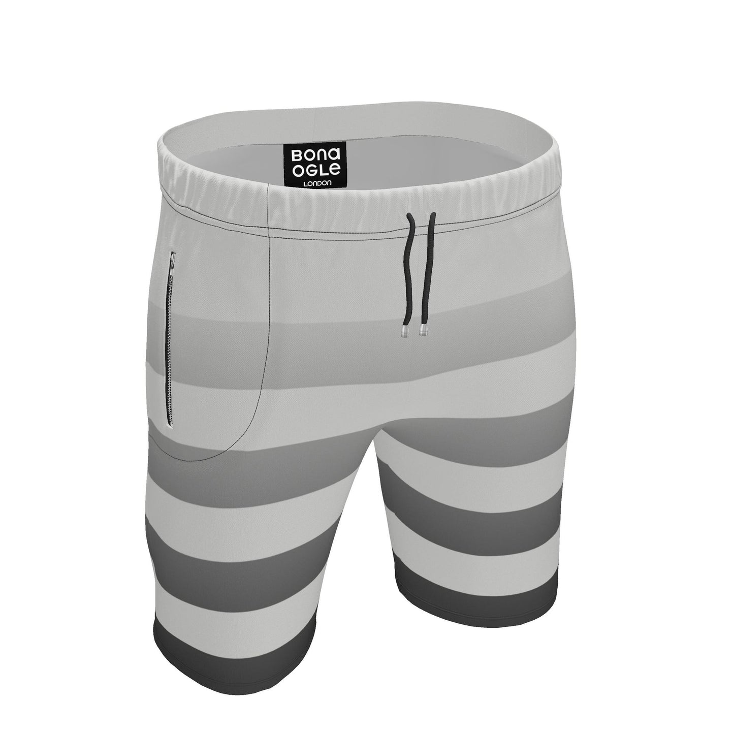 Sweat Shorts in Ombre Stripes Carbon Gray