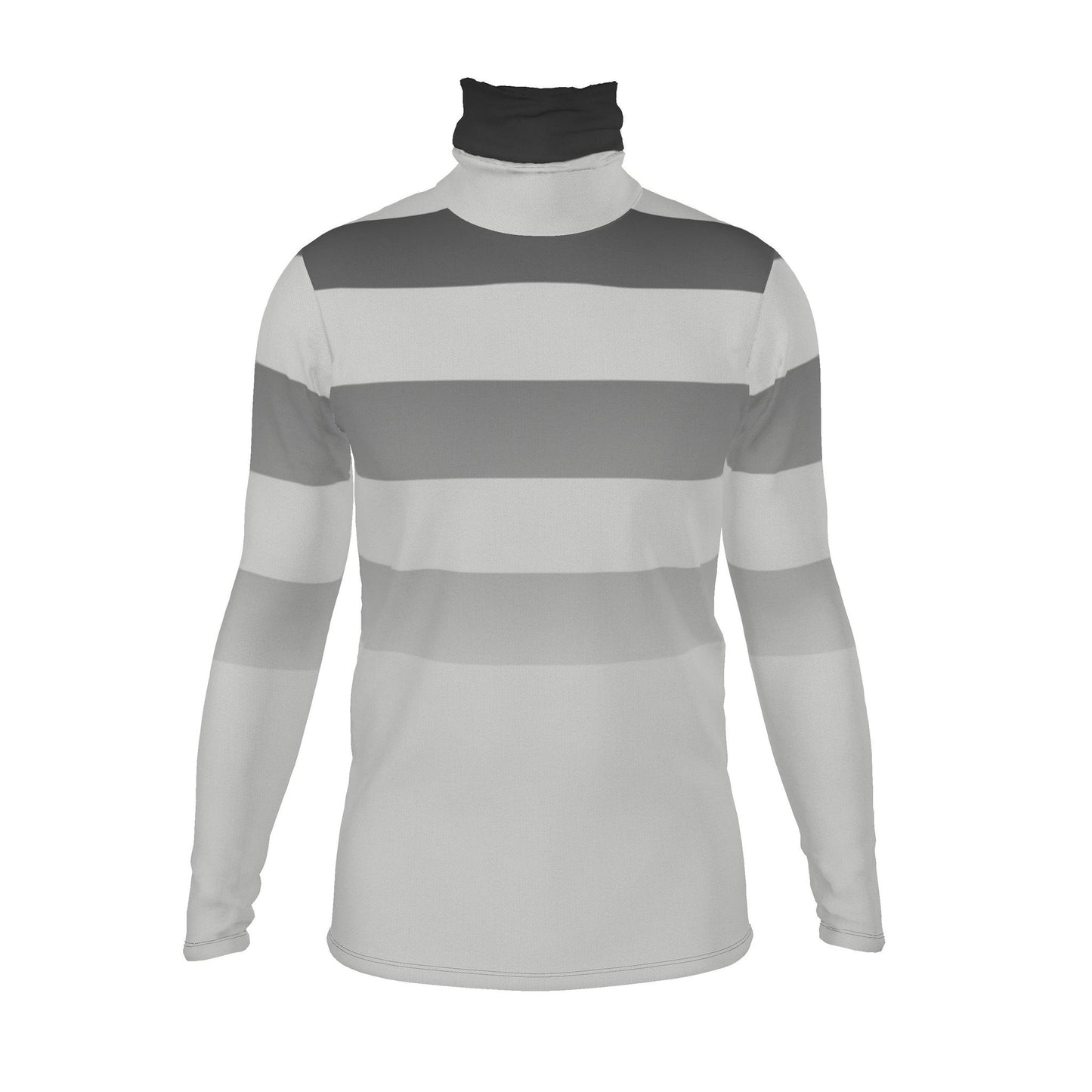 Slin Fit Roll Neck Top in Ombre Stripe Carbon Gray