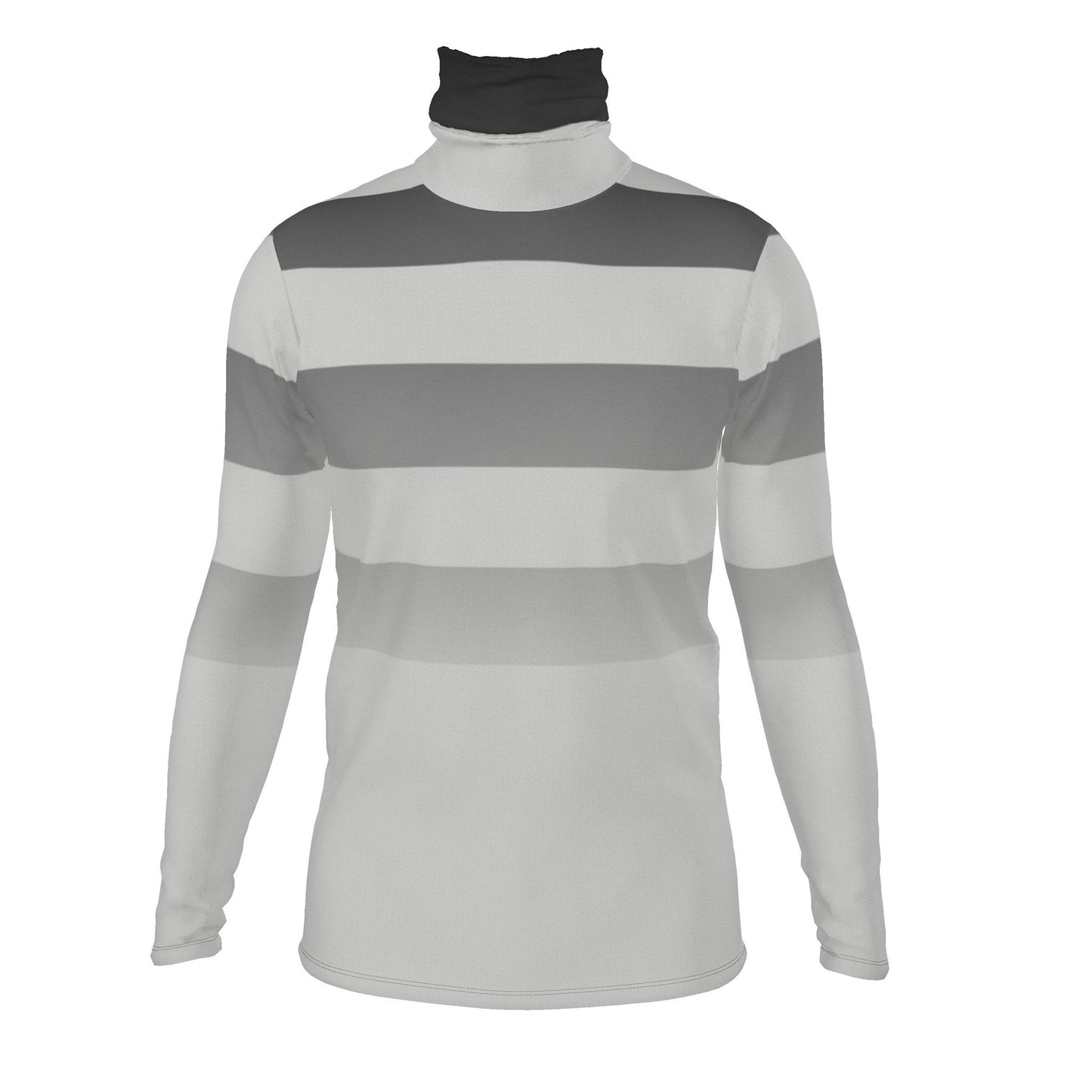 Slin Fit Roll Neck Top in Ombre Stripe Carbon Gray