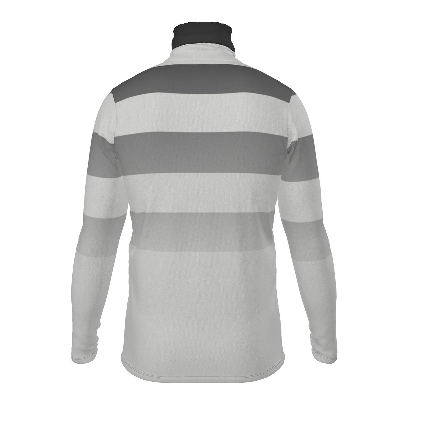 Slin Fit Roll Neck Top in Ombre Stripe Carbon Gray