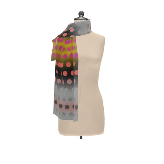 Chiffon Silk Scarf in Ombre Polka Golden Dawn