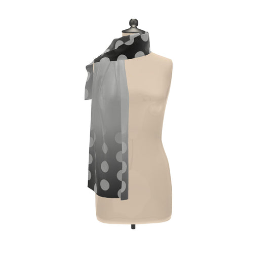 Chiffon Silk Scarf in Ombre Polka 2 Carbon Gray 2