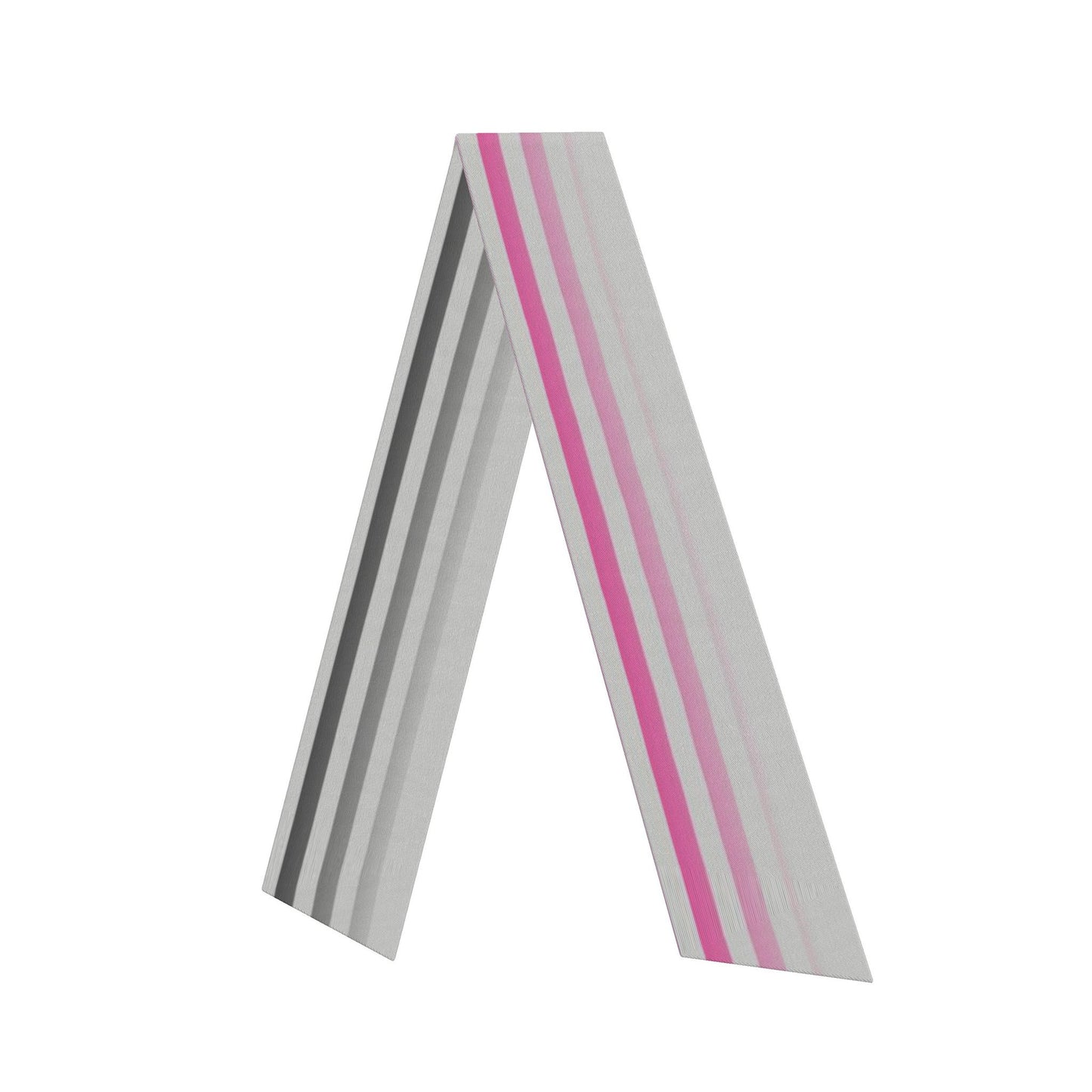 100% Silk Twill Scarf  in Ombre Stripe Gray Carbon Fuchsia