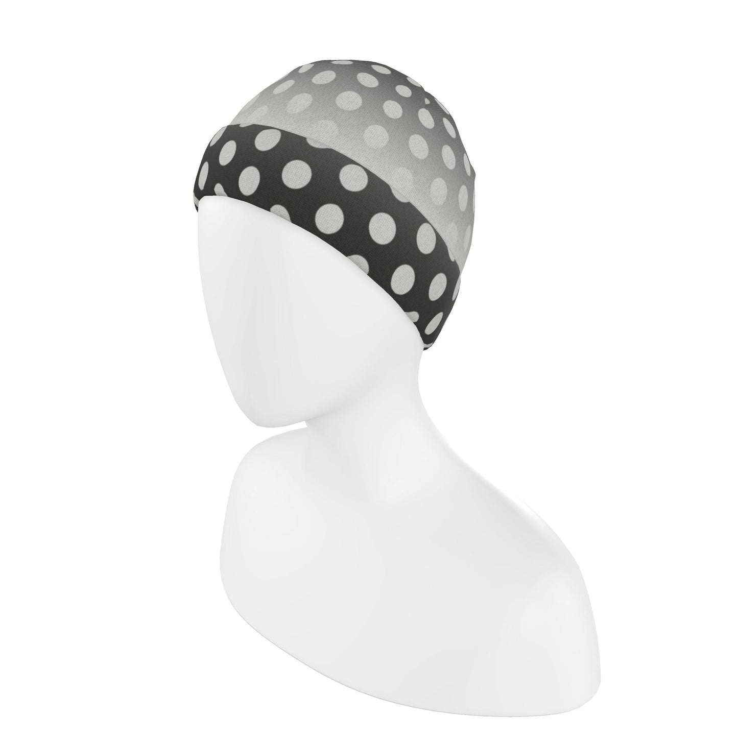 Beanie in Ombre Polka Carbon Gray