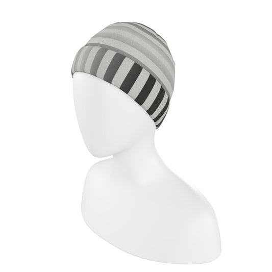 Beanie in Ombre Stripe Carbon Gray