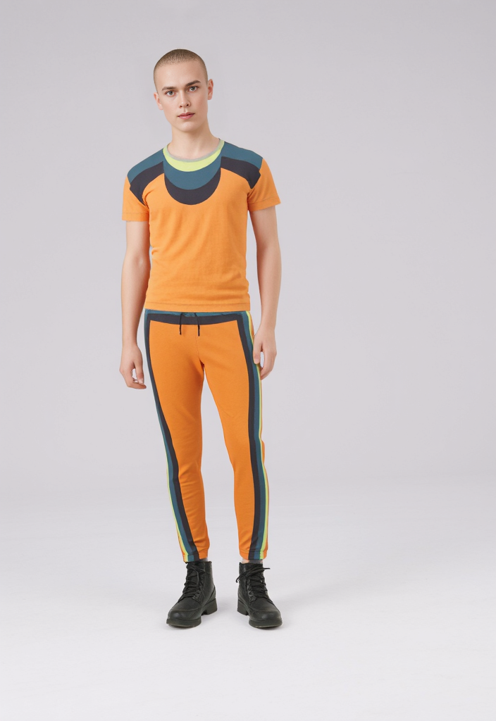 Jogging Bottoms in 3d drop orange