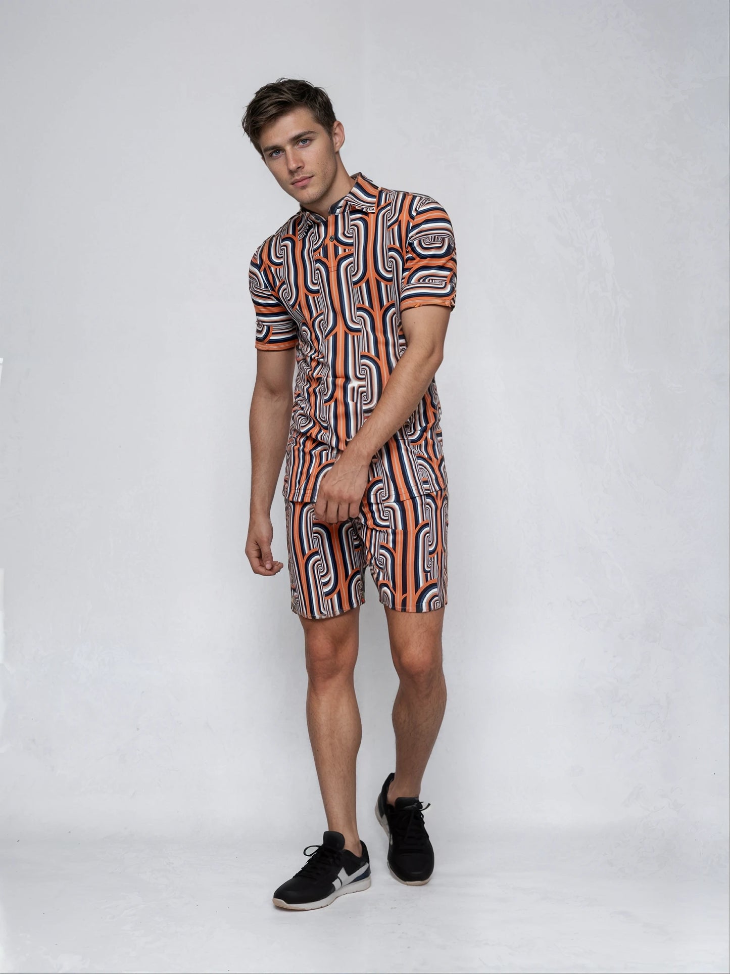 Polo Shirt in Gray Coral