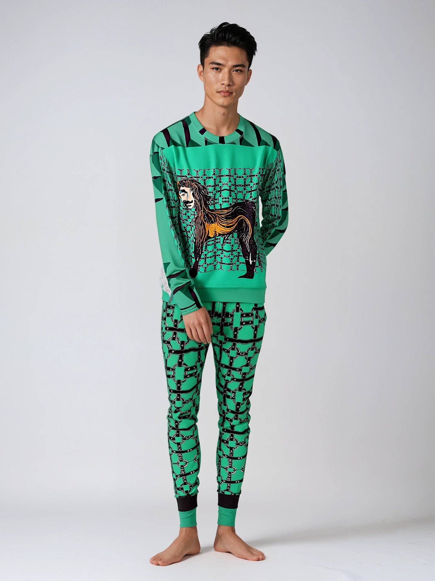 Jogging Bottoms in horseman 1 teal green.