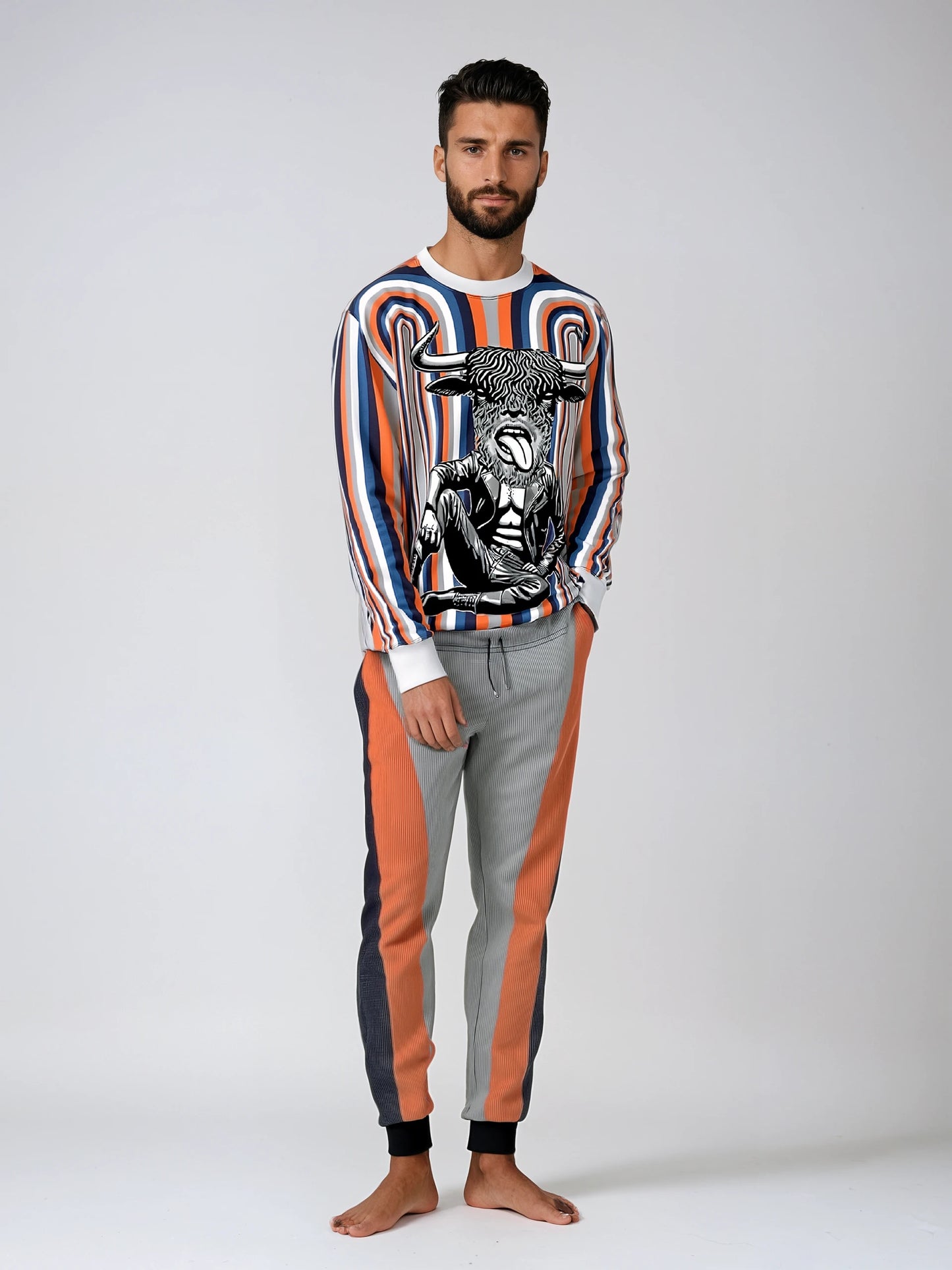 Jogging Bottoms in Drape Gray Coral