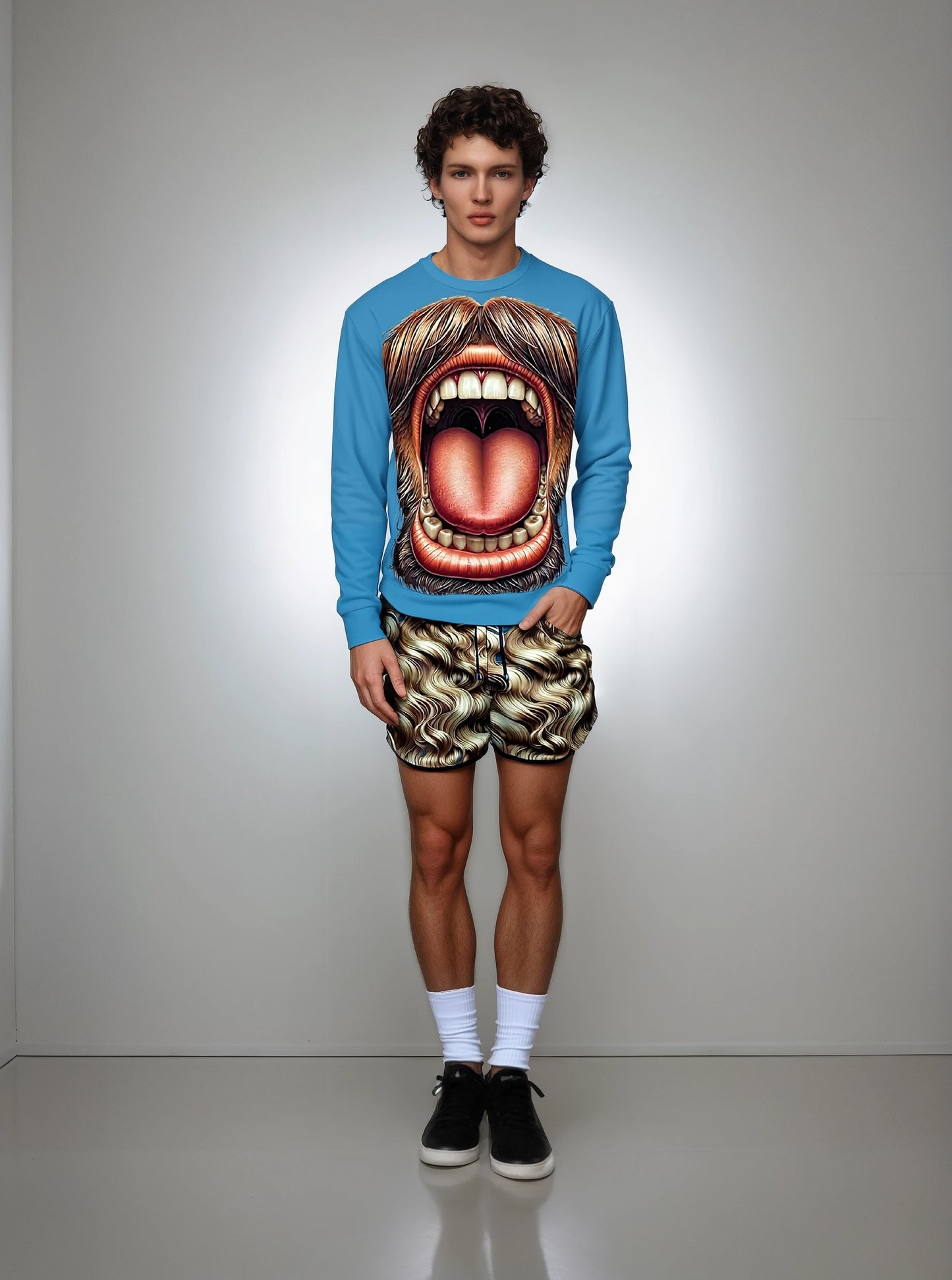 Sweatshirt in Screaming Man Air Force Blue