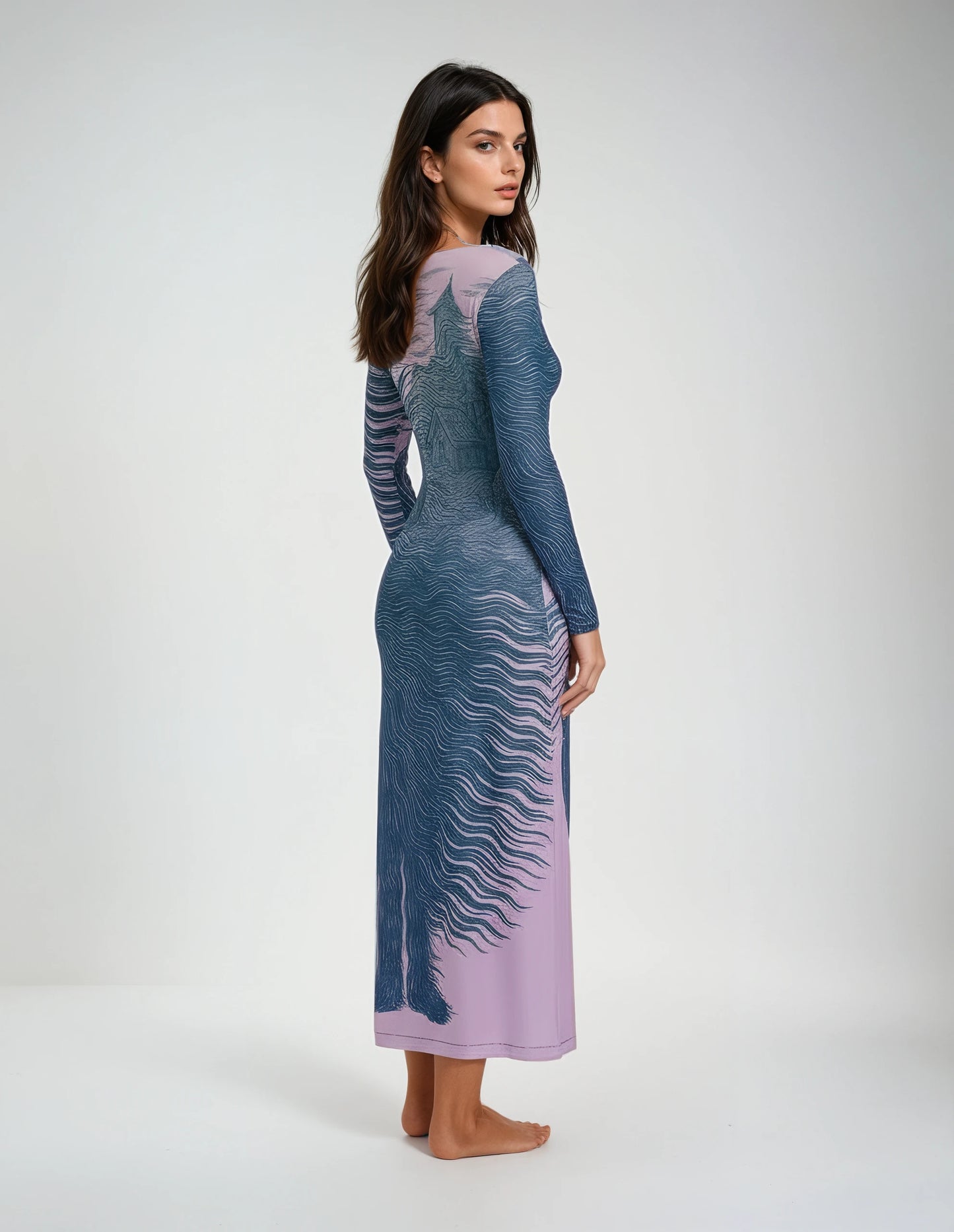 Cardigan  Dress in Tempest Field Night Garden