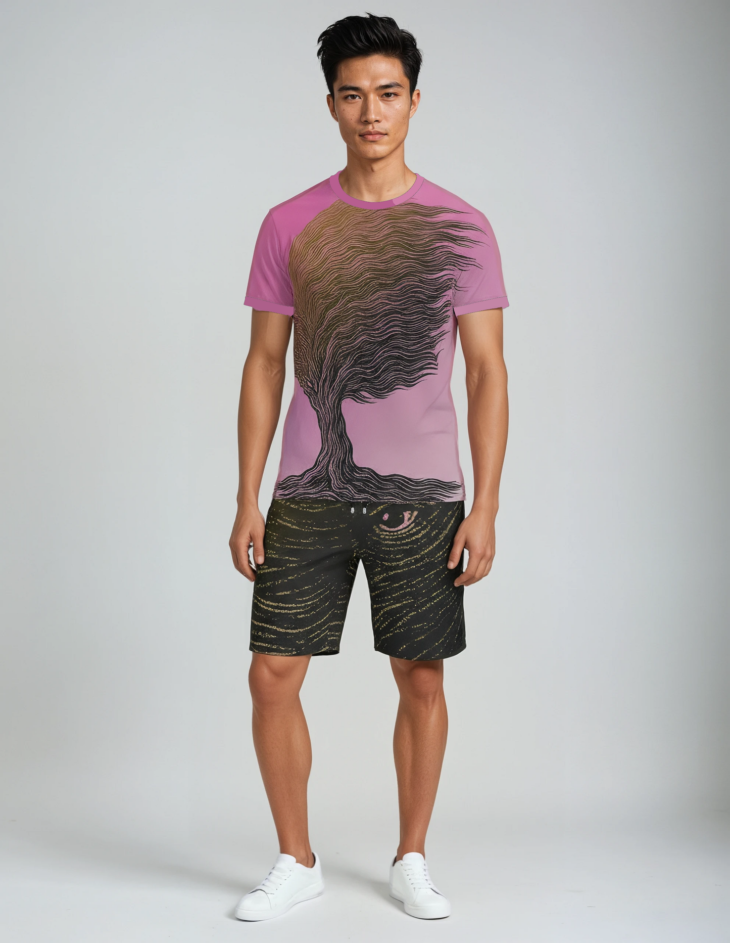 All Over Print T Shirt in Tempest Tree Golden sunset