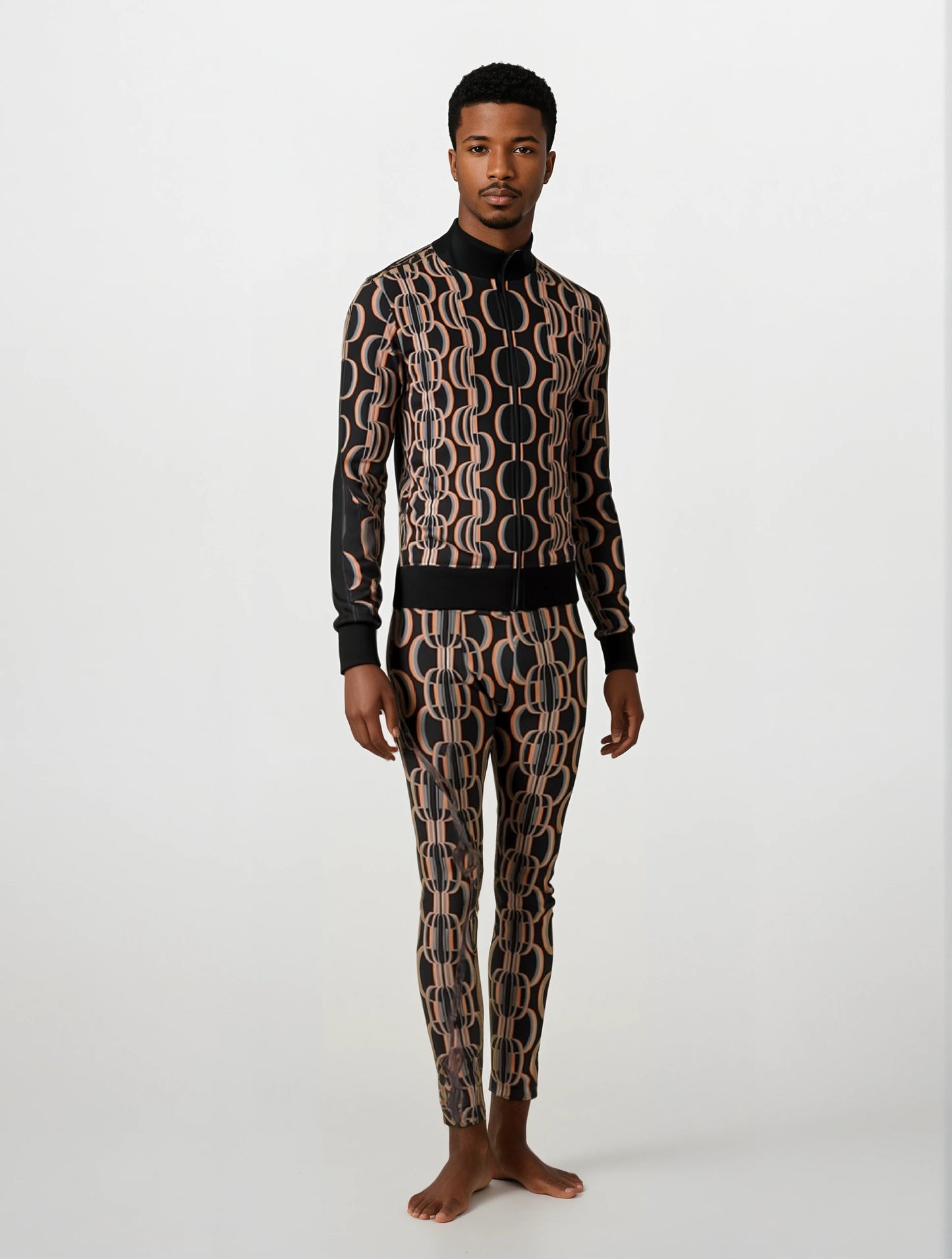 Tracksuit Trousers in 3D Scallops Gray Coral