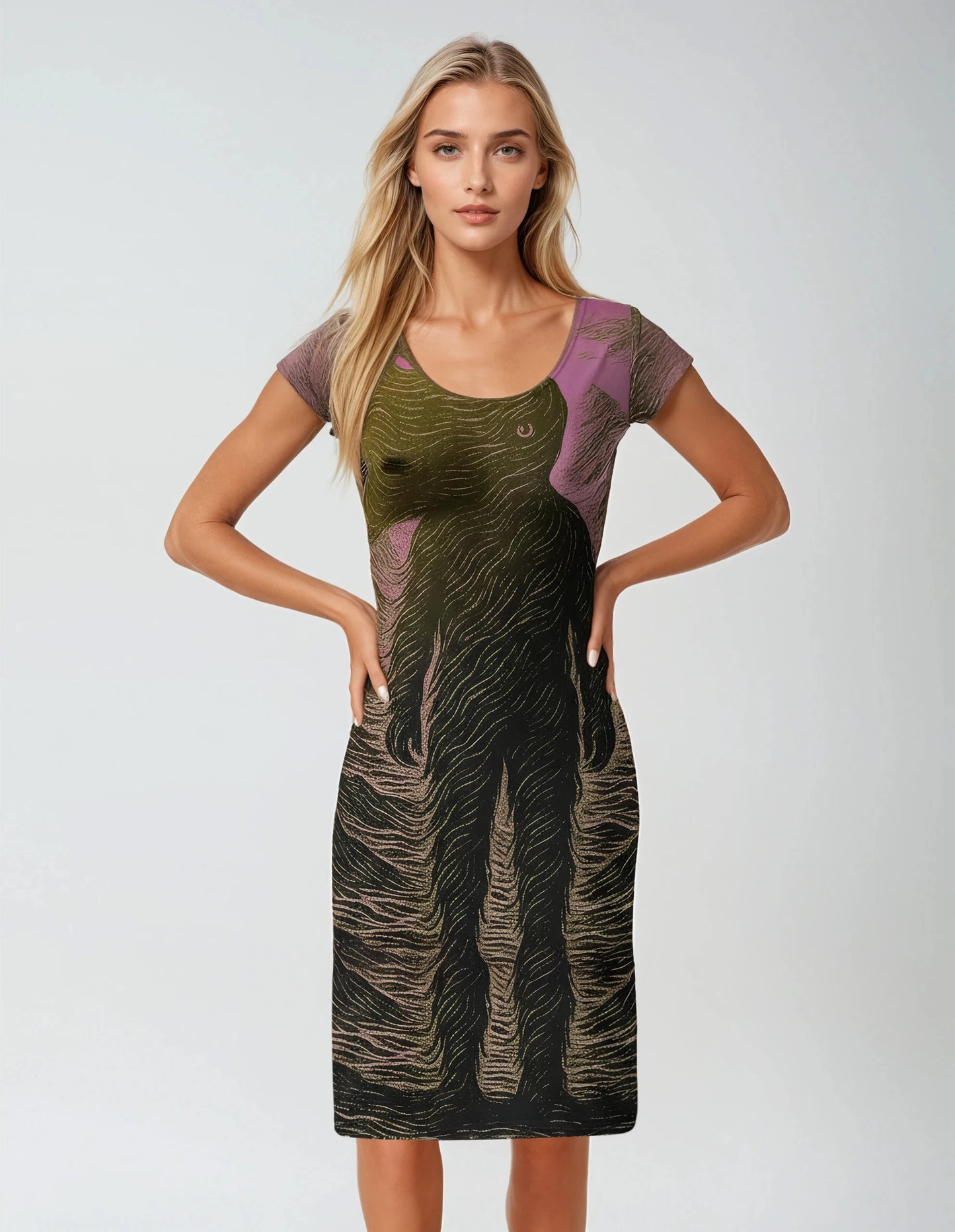 Tunic T Shirt Dress in Tempest Valley Golden Sunset