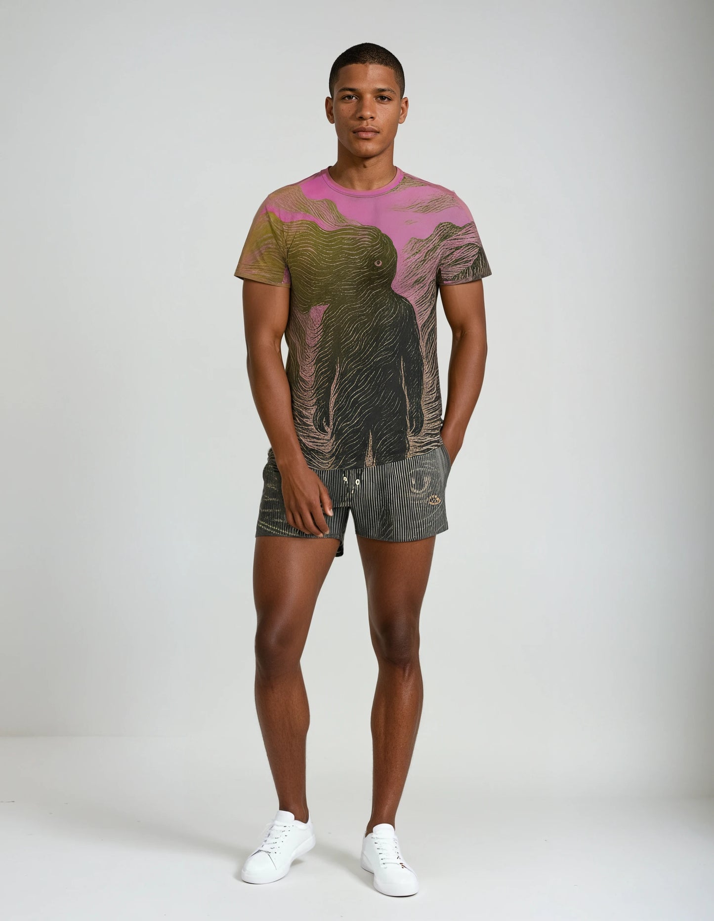 All Over Print T Shirt in Tempest Valley Golden Sunset