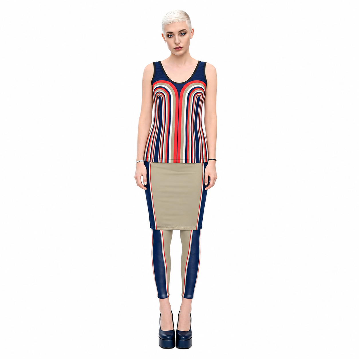 Vest Top in Double Arch Blue