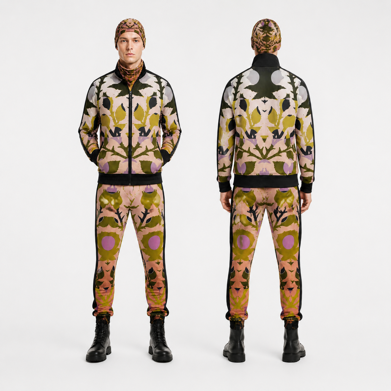 Tracksuit Set in Spots Stripes Roses Golden Sunset