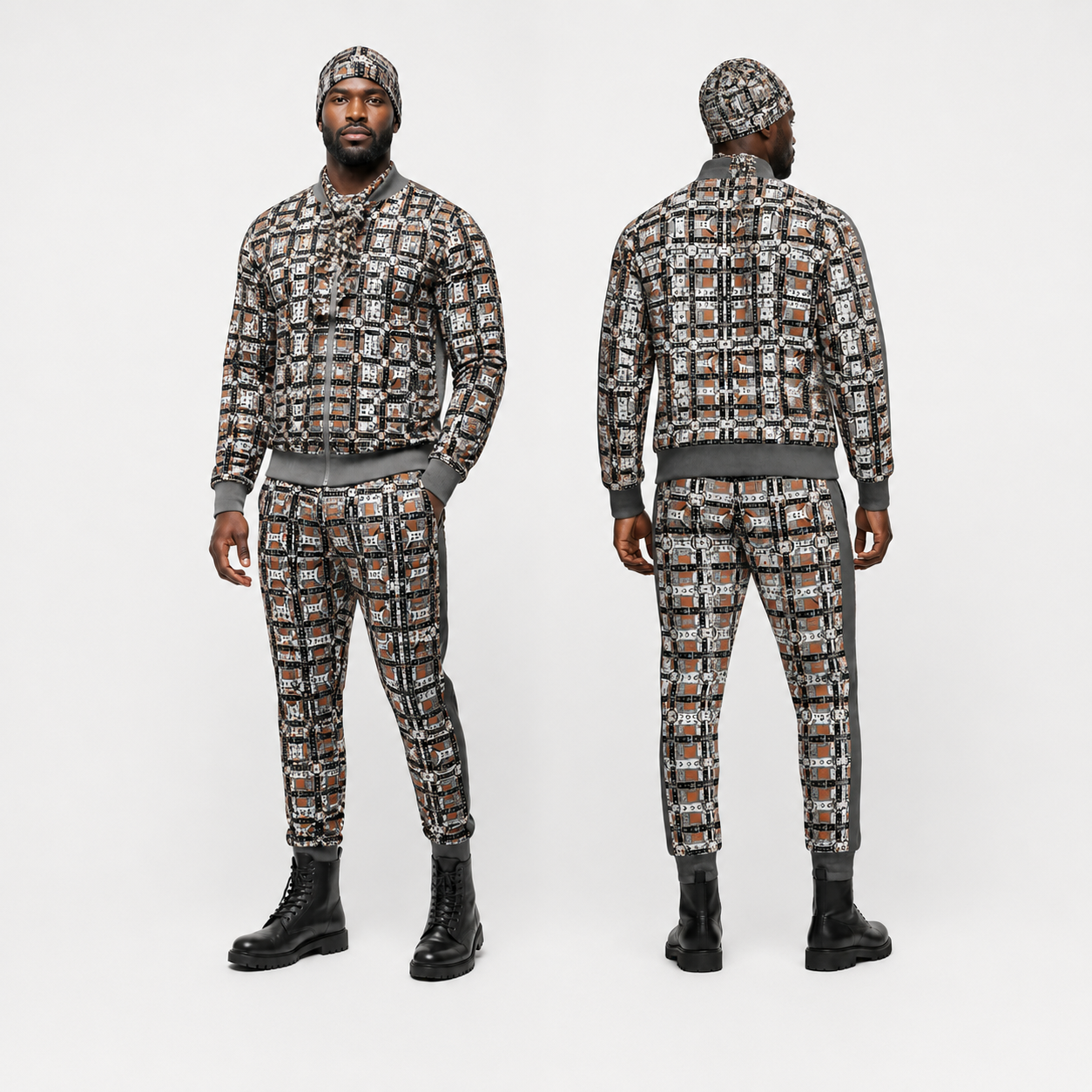 Tracksuit Set in Harness Gray Coral