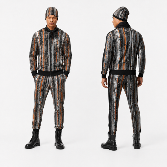 Tracksuit Set in Belts Gray Coral