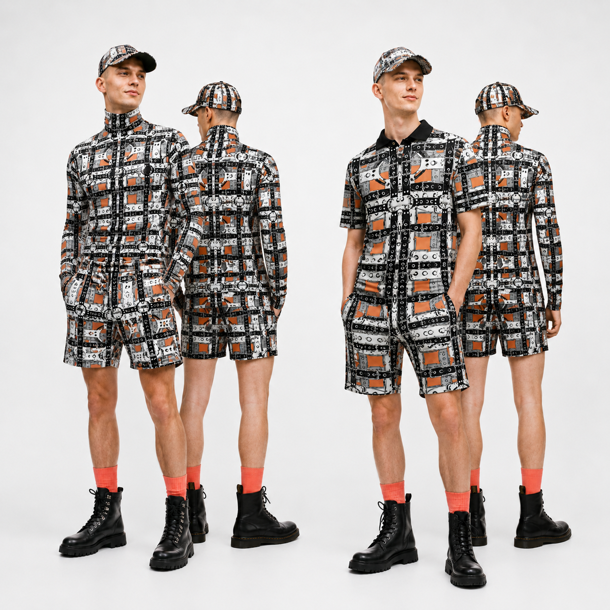 Three Piece Co-ord Set in Harness Grey Coral