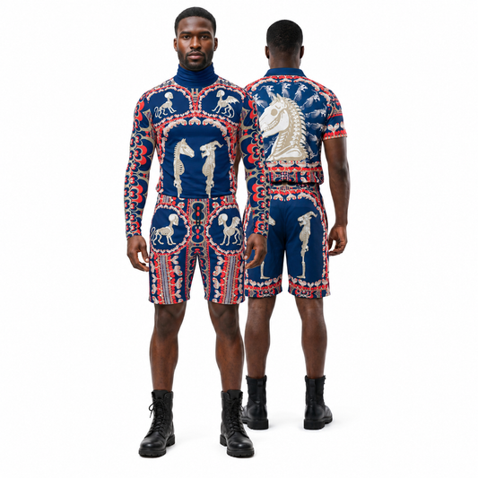 Roll Neck Co-ord Set in Bona Bones Blue