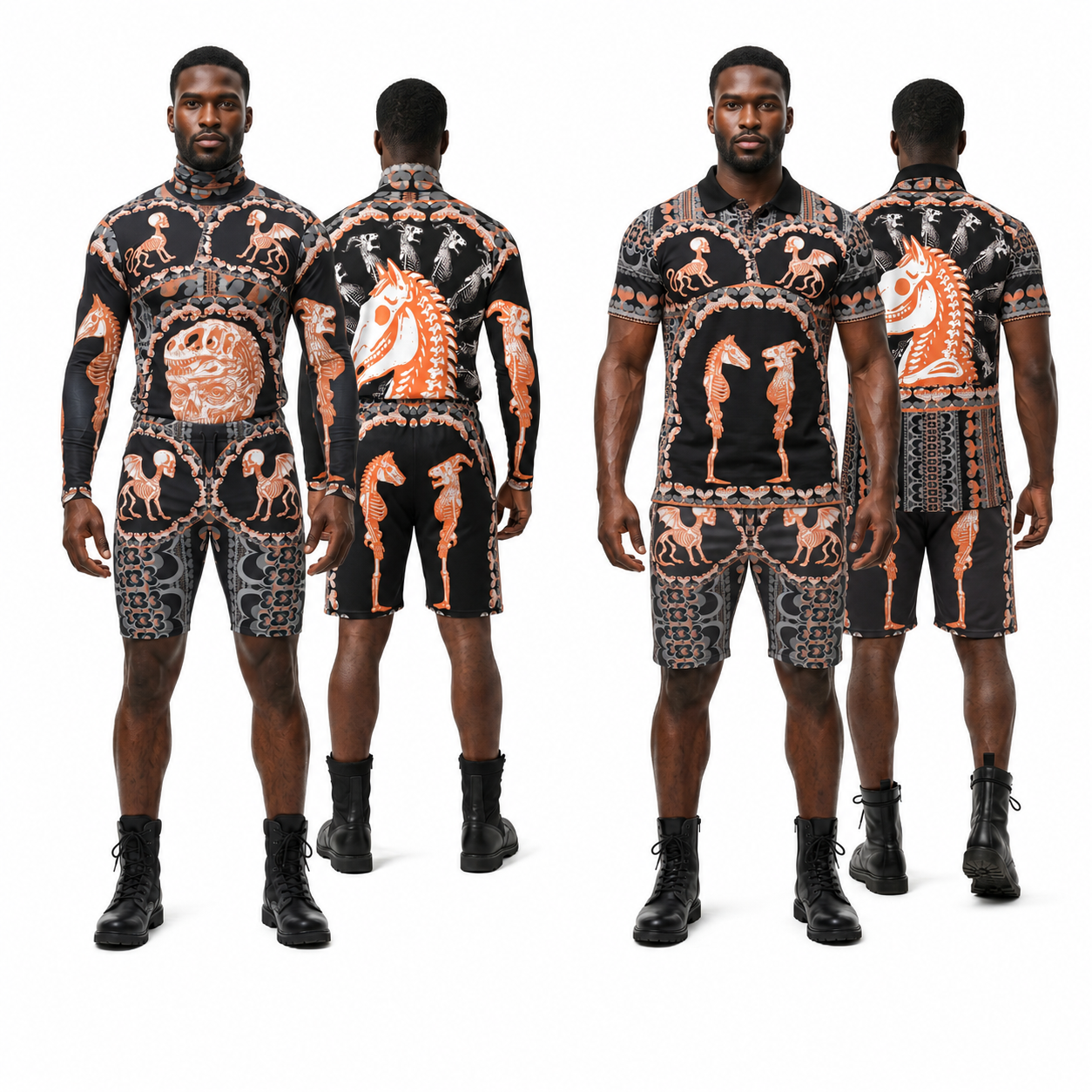 Three Piece Co-ord Set in Bona Bones Gray Coral