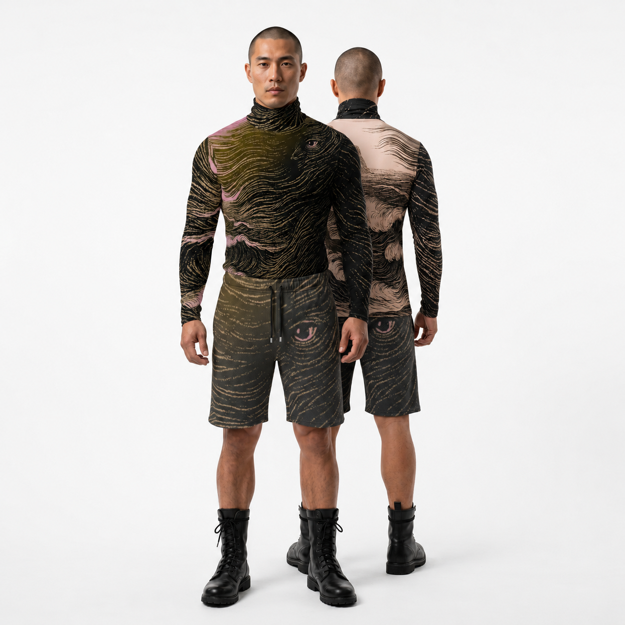 Slim Fit Roll Neck in Tempest Sea