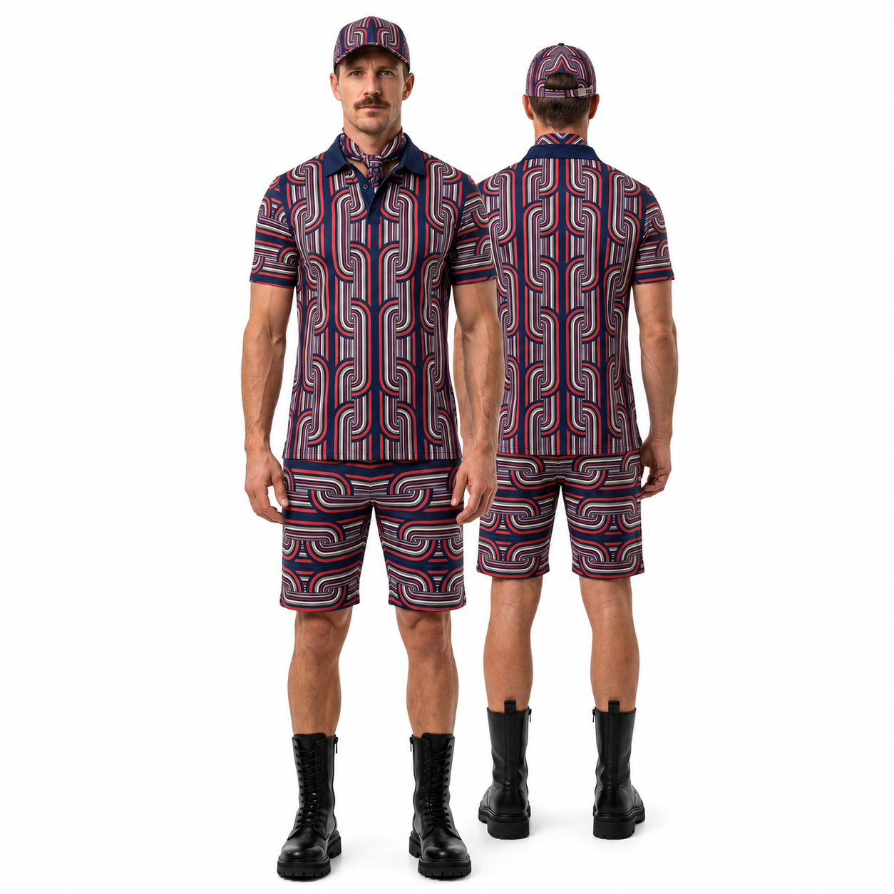 Polo Co-ord Set in Chunky Blue