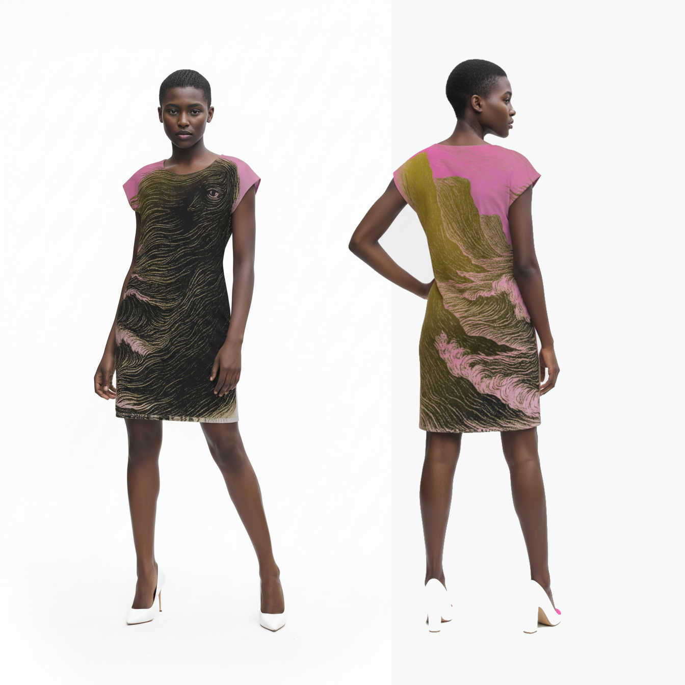 Tunic T Shirt Dress in Tempest Sea Golden Sunset