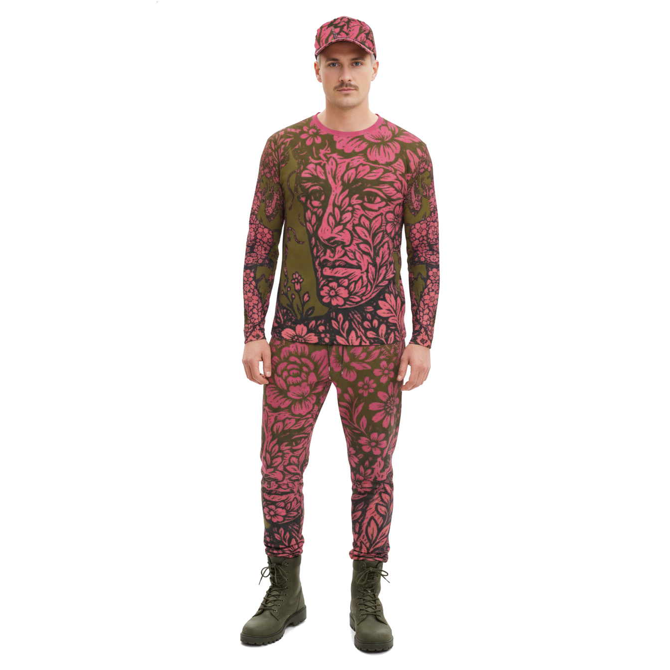 LS T-Shirt in Floral Face Golden Sunset