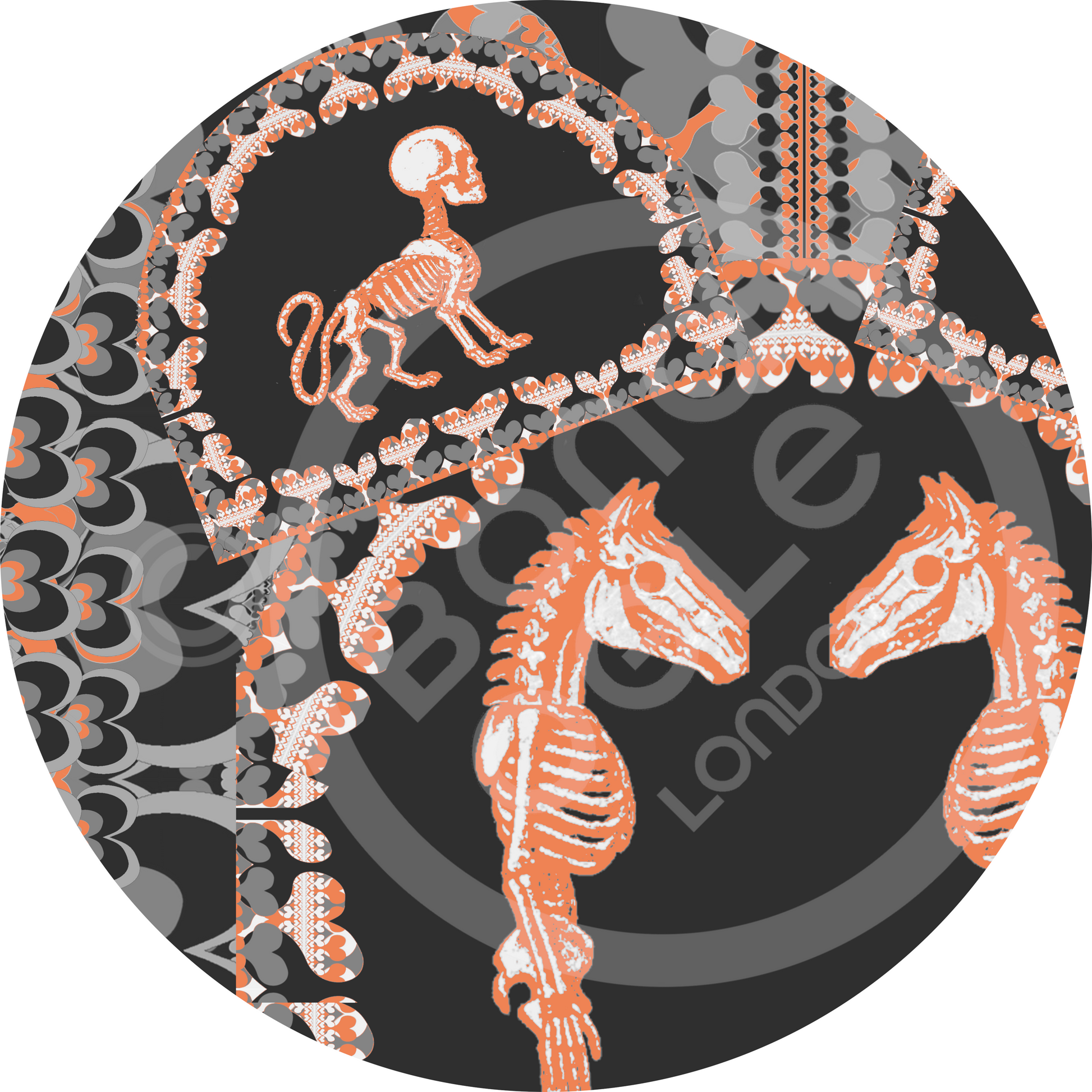 Roll Neck Co-ord Set in Bona Bones Gray Coral - Slim Fit Roll Neck in Bona Bones Gray Coral