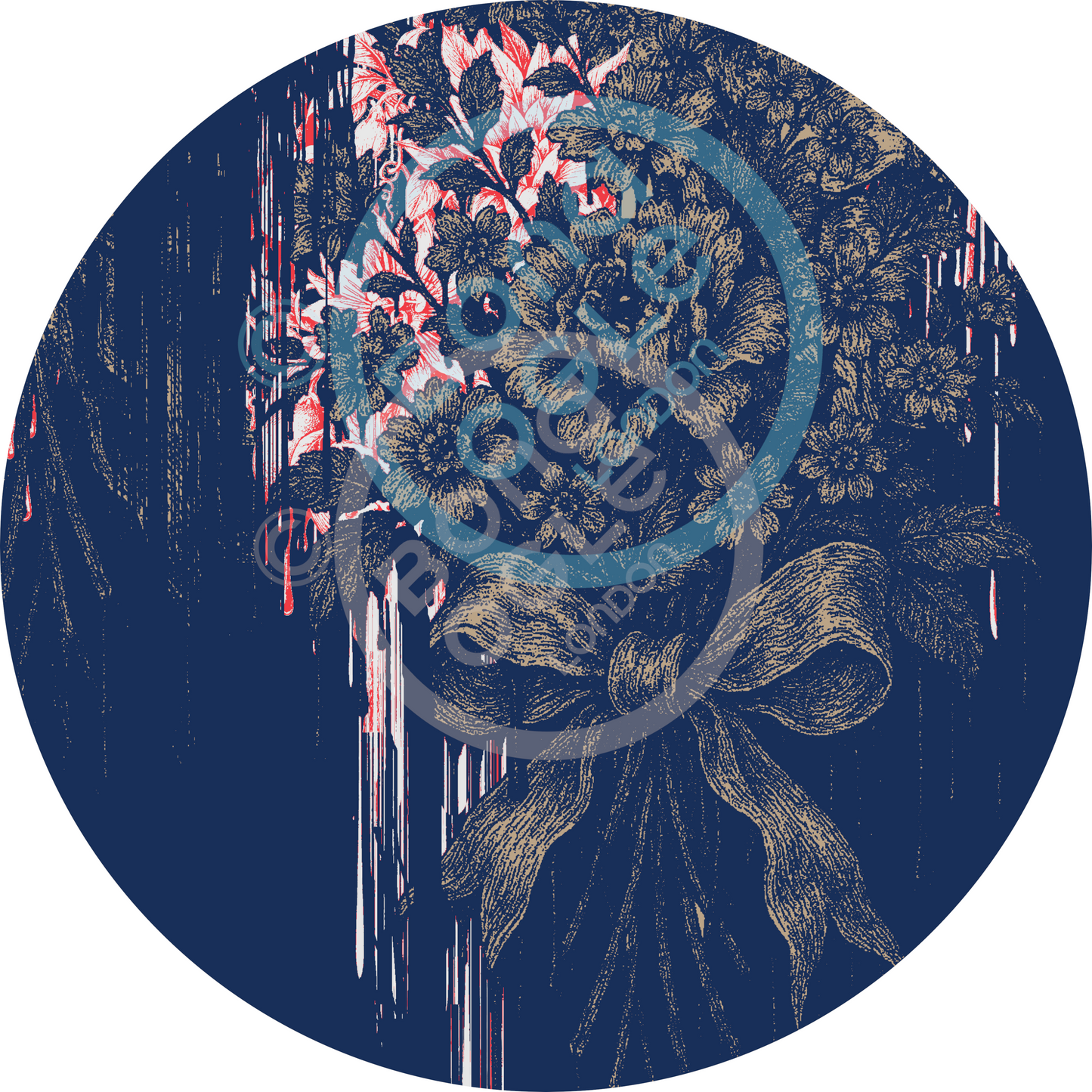 Tracksuit Jacket in dripping flowers blue