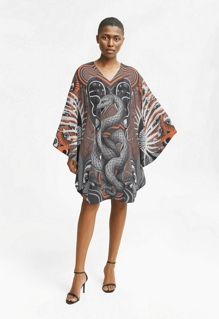 Short Kaftan  in Omniscient Gray Coral