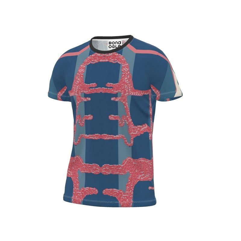 All Over Print T Shirt in sandman pink teal - BONA OGLE LONDON