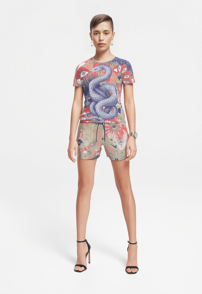 All Over Print T Shirt in Omniscient Blue
