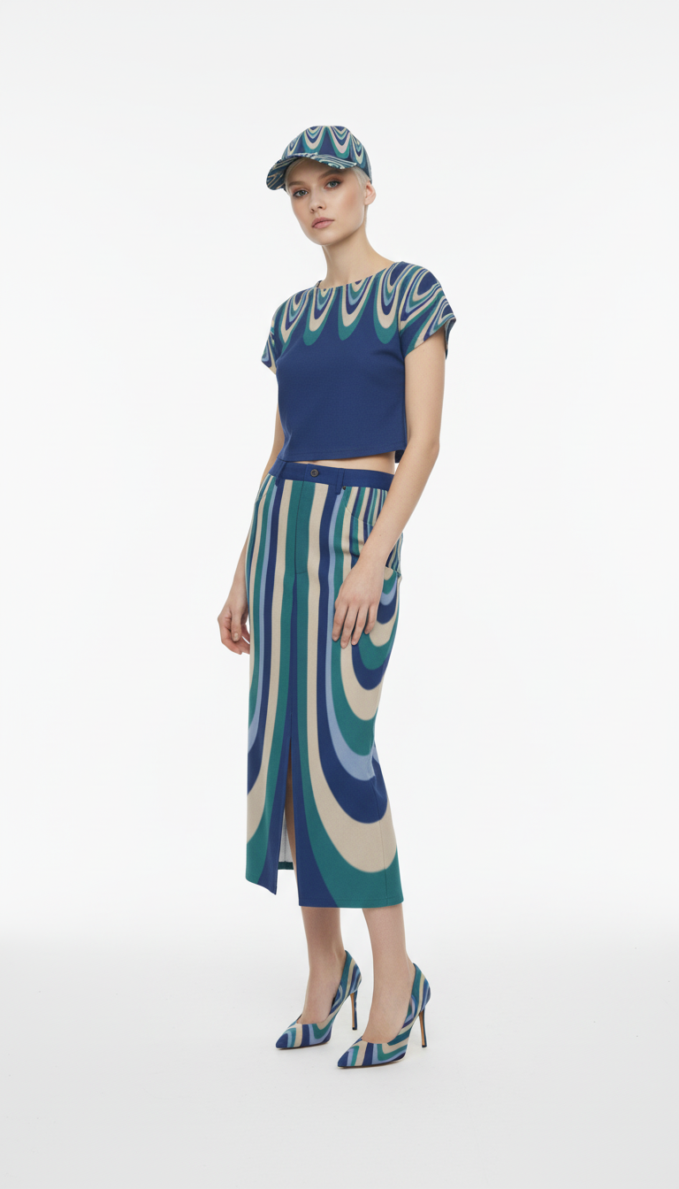 Crop Top in Scales Moonlit Garden