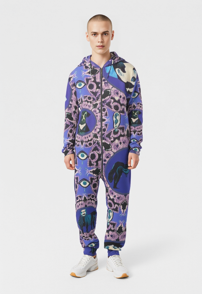Boiler Suit in creatures violet